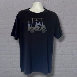 TravisMathew Race You Back Graphic Tee Men’s XL Golf Cart Design Dark Navy/Black